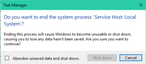 service host local system (network restricted)
