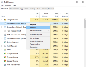 service host local system high disk