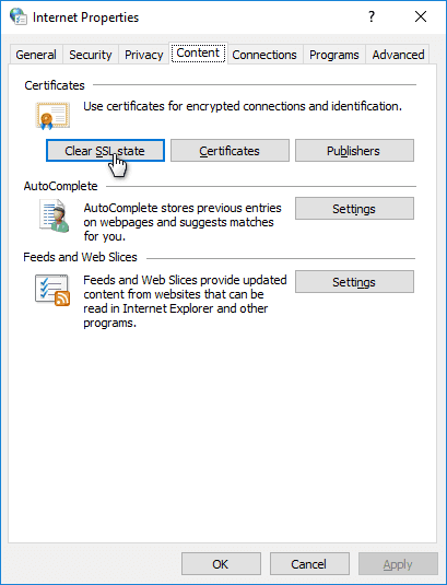 Clear SSL State