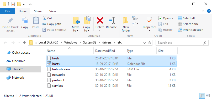 Delete Hosts File to Fix ERR_SSL_PROTOCOL_ERROR