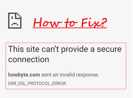 Fix ERR SSL PROTOCOL ERROR