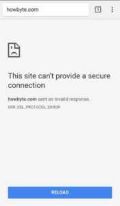 ERR_SSL_PROTOCOL_ERROR