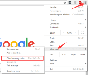 google chrome clear browsing data tab