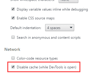 google chrome disable cache