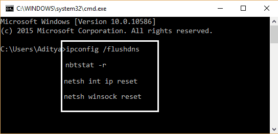 Netsh Winsock Reset Command