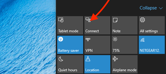 connecting to miracast windows 10