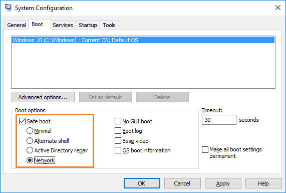 Boot in Safe Mode to Stop DPC Watchdog Violation