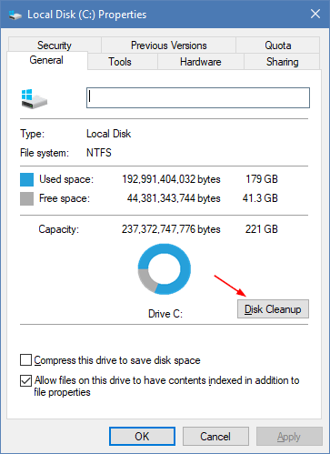 Disk Cleanup to fix BSOD errors