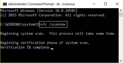 SFC Scan in Command Prompt