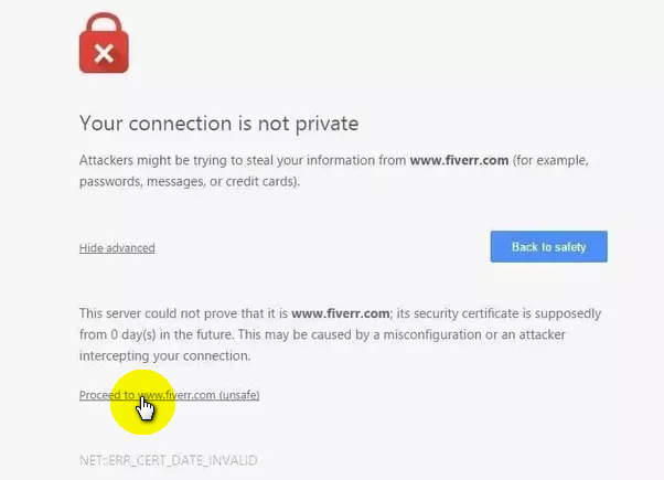 how to disable your connection is not private