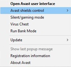 how to disable avast antivirus temporarily