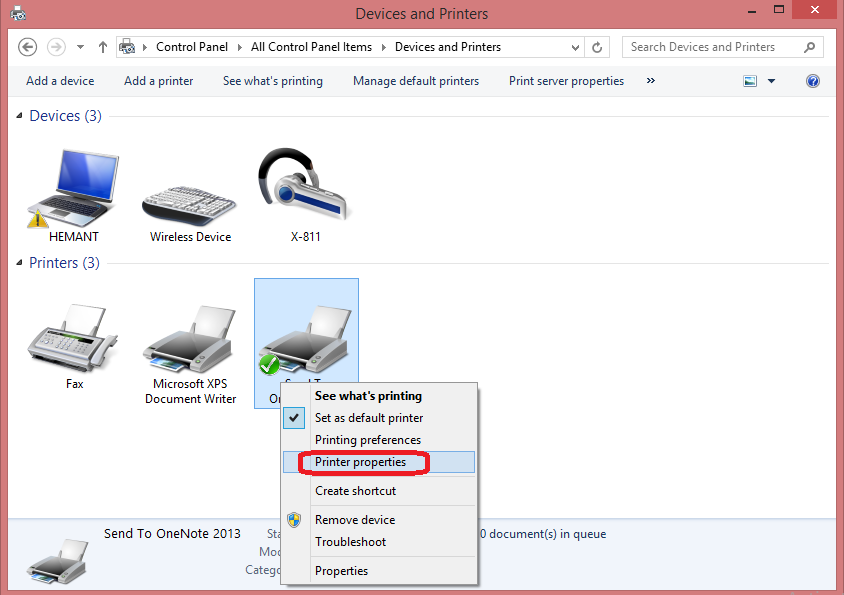 change printer from offline to online windows 10