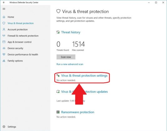 how to turn off antivirus program in windows 10