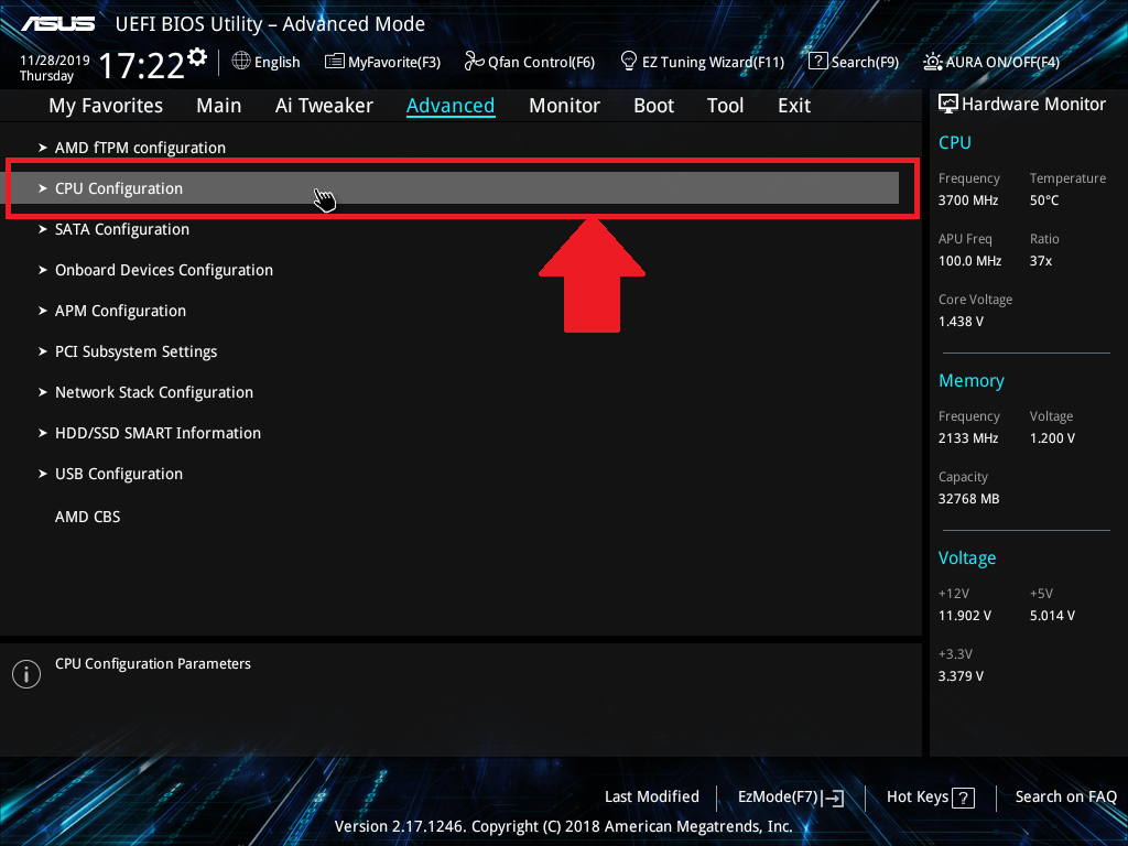 Configuration Option in AMD CPU