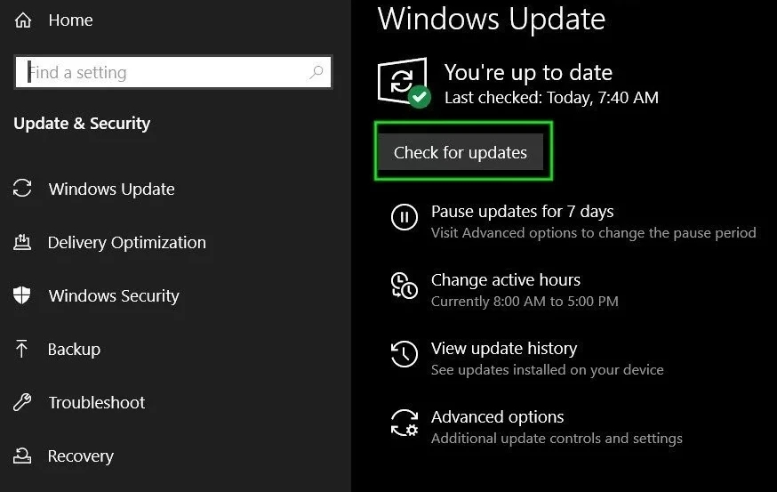 Check Your Windows 10 Updates