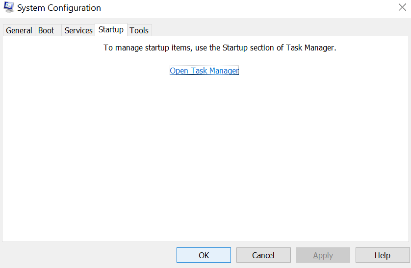 Open Task Manager Option