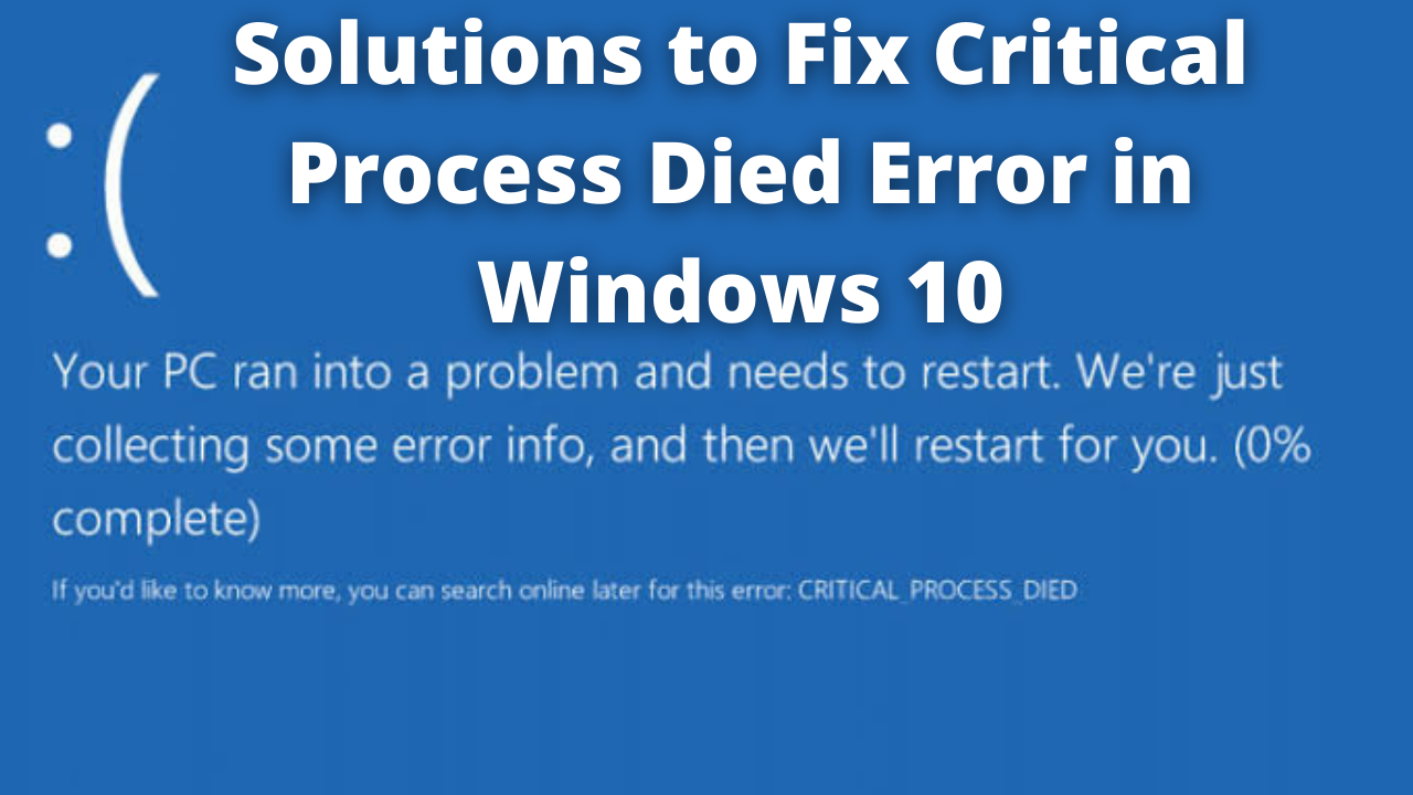 Critical process died windows 11 как исправить