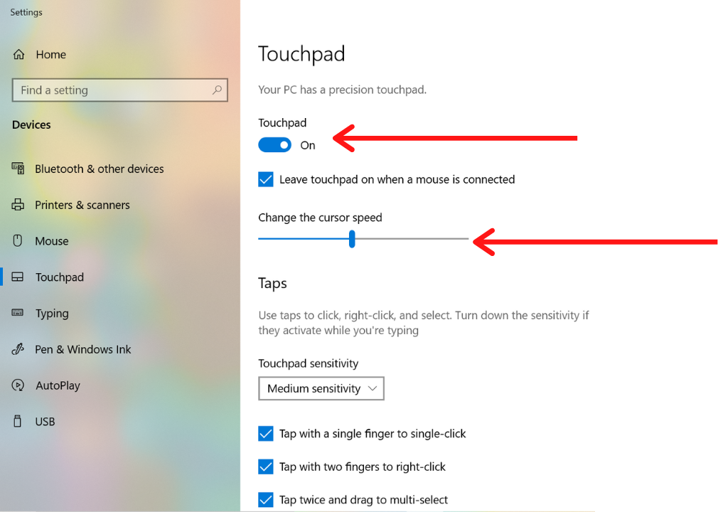 Touchpad toggle