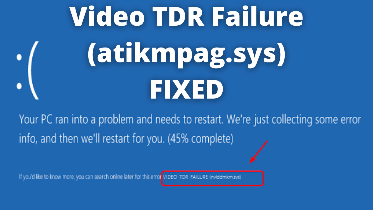 Video tdr failure windows 10 как исправить