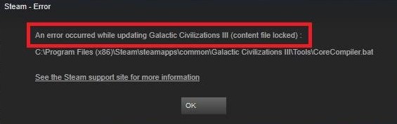 Steam Content File Locked