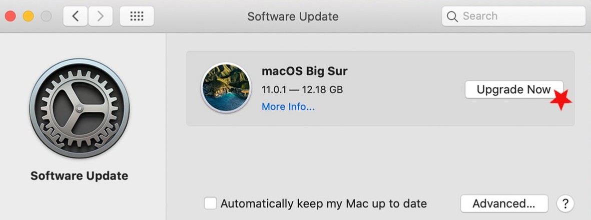 Upgrade Now Option to Reduce cpu usage in Mac