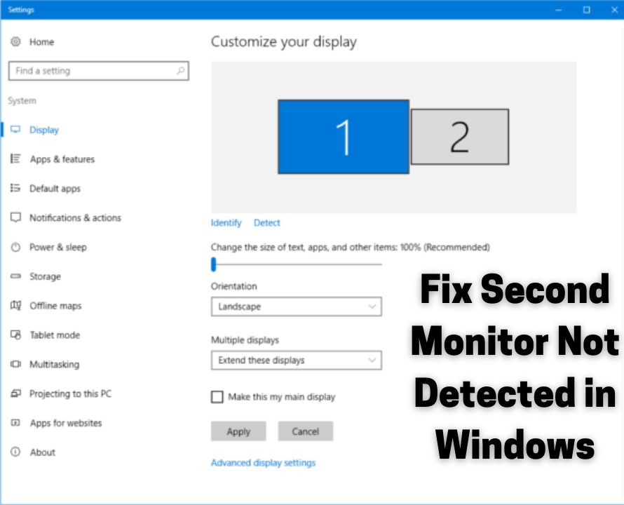 How to Fix Second Monitor Not Detected in Windows