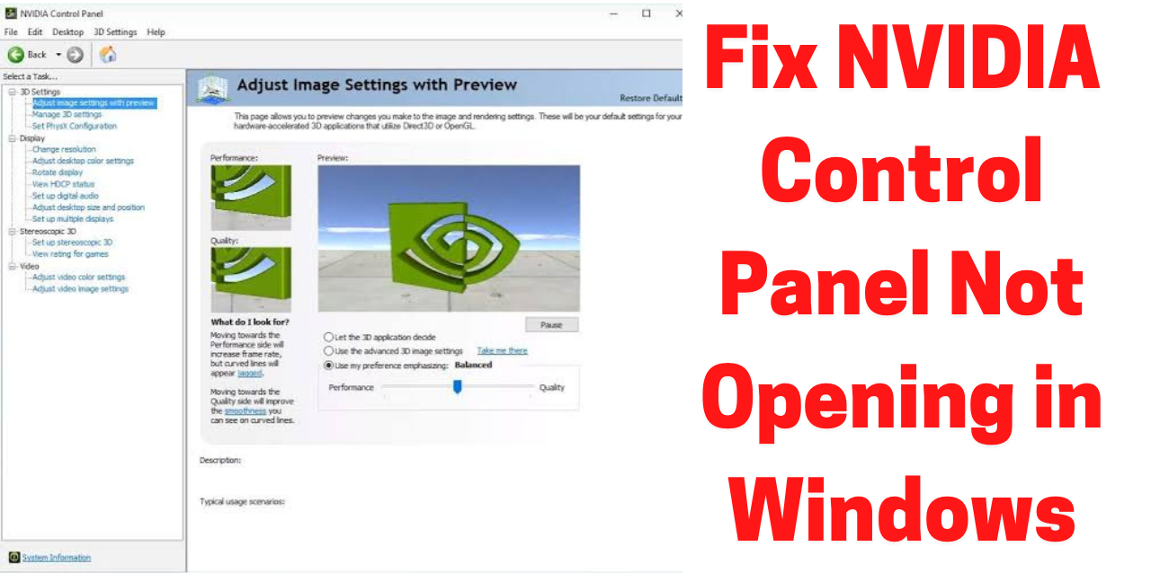 How to Fix NVIDIA Control Panel Not Opening in Windows