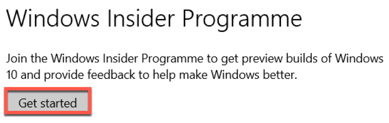 Get started with windows insider