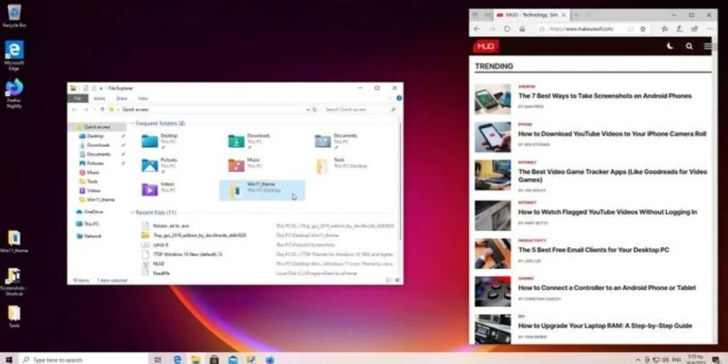 Changed icon and themes in windows 10